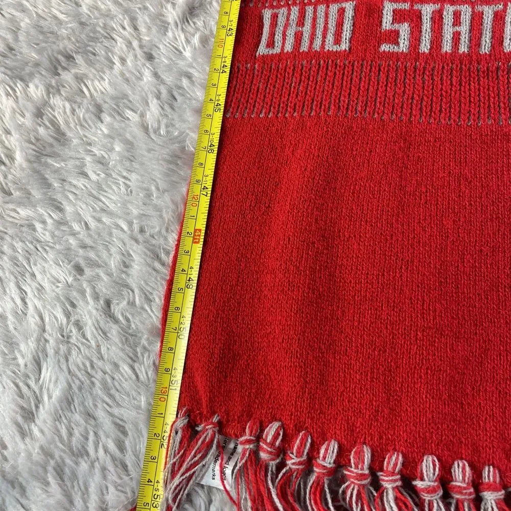 Ohio State Buckeyes Scarf Red Gray One Size OSU Winter Fall Supporter SGA